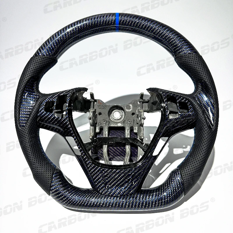 

Customized carbon fiber steering wheel for Hyundai Elantra, Genesis, and Coupe.