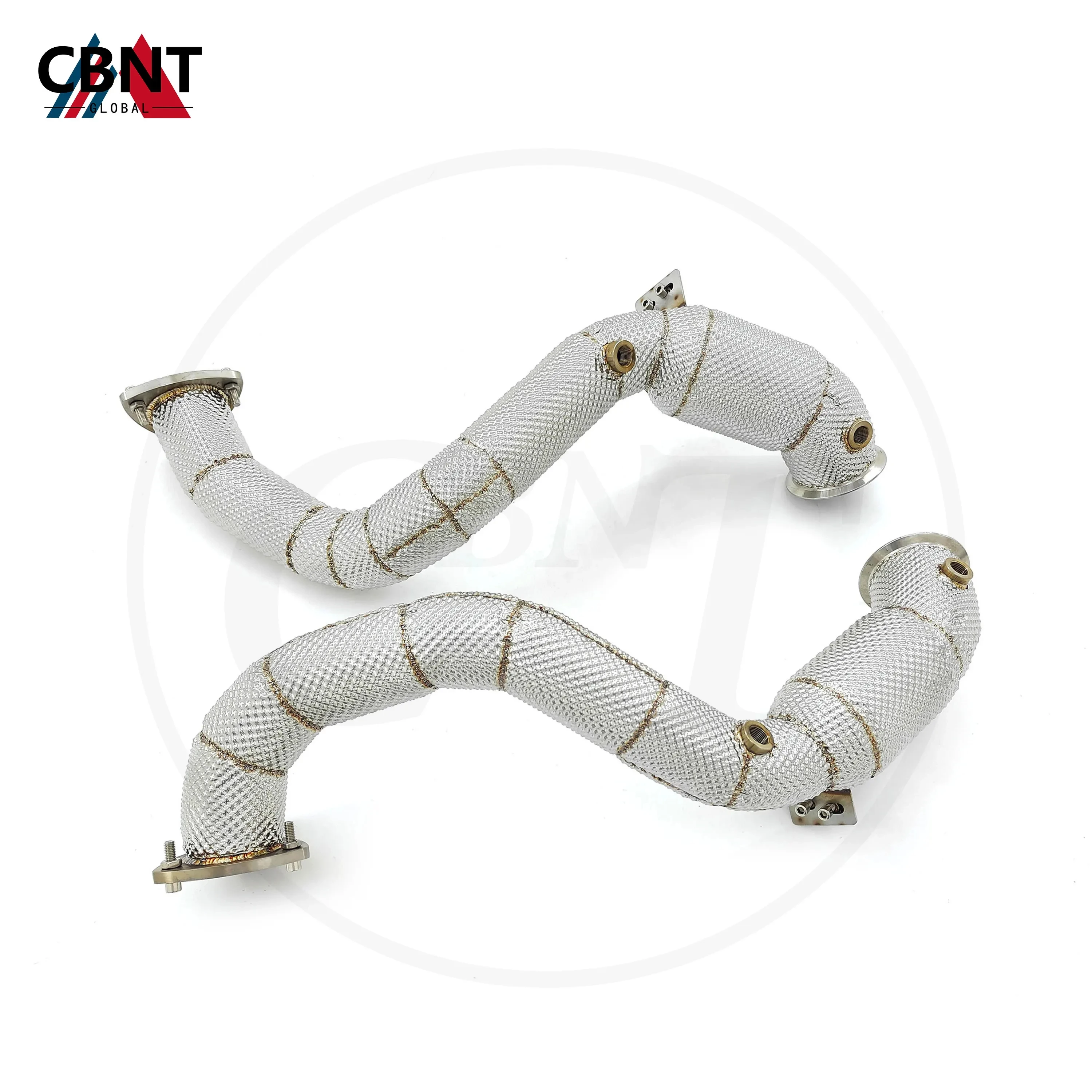 

CBNT Exhaust Header for Aston Martin DB11 Vantage 4.0T Exhaust Downpipe with Heat Shield High Quality SS304 Tuning Exhaust-pipe