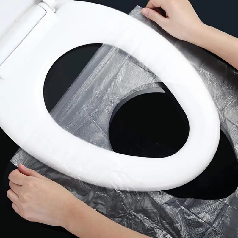 30/25/20/15/10pcs Disposable PE Toilet Seat Cover Mat Portable Safety Toilet Seat Pad for Travel Camping Hotel Toilet Paper Pad