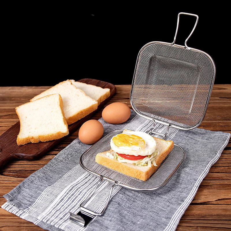 

New Oven Breakfast Toast Bread Baking Pan Stainless Steel Sandwich Baking Net For Quick Sandwich Making