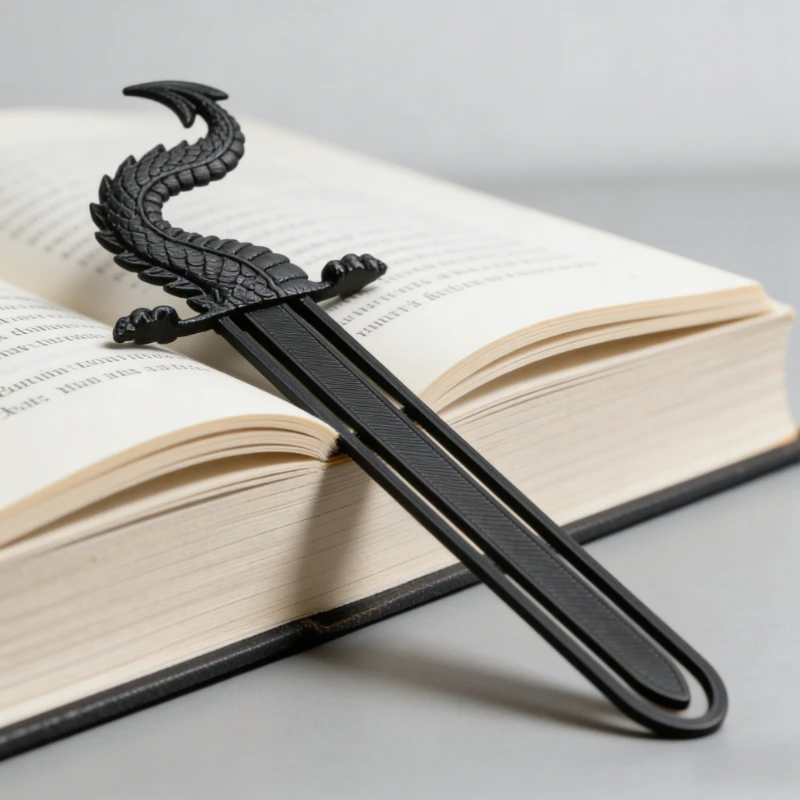 2/4 Piece Set of Dragon Tail-Shaped Bookmarks, 3D Printed Unique Fantasy Style Bookmarks, Artistic Reading Accessories, Gifts for Fantasy Enthusiasts, Mythical Creature Designs with Scales and Dragon Patterns, Great Gift Items