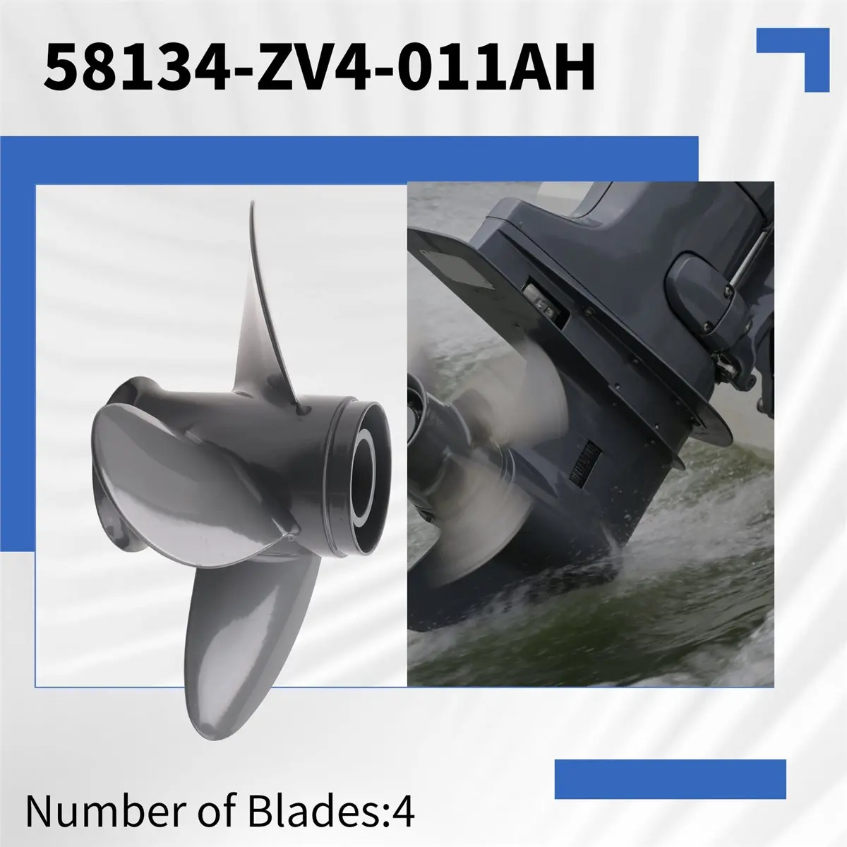 #07S (Gray)Boat Outboard Propeller for Honda Aluminum 8HP-20HP 8 Tooth 4 Blades,Automotive Parts & Accessories