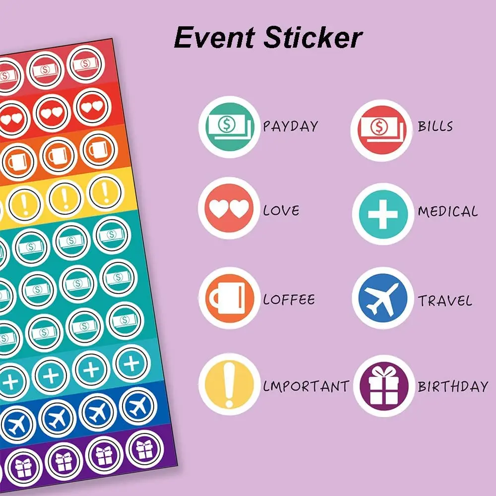 A6 Binder Budget PU Leather Organizer Notebook Financial Folder Set with Expense Budget Sheets, Cash Envelopes, Planner Stickers