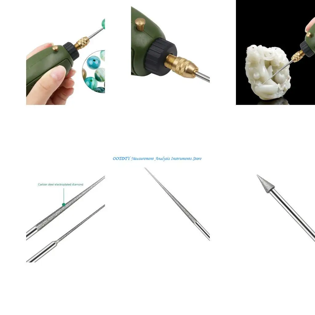 367D 4PCS Jade Grinding Rods Mini Drill Jewelry Engraving Bit Bur Needle Carving Polishing Bits for Glass Pearl Stone 0.6-5mm