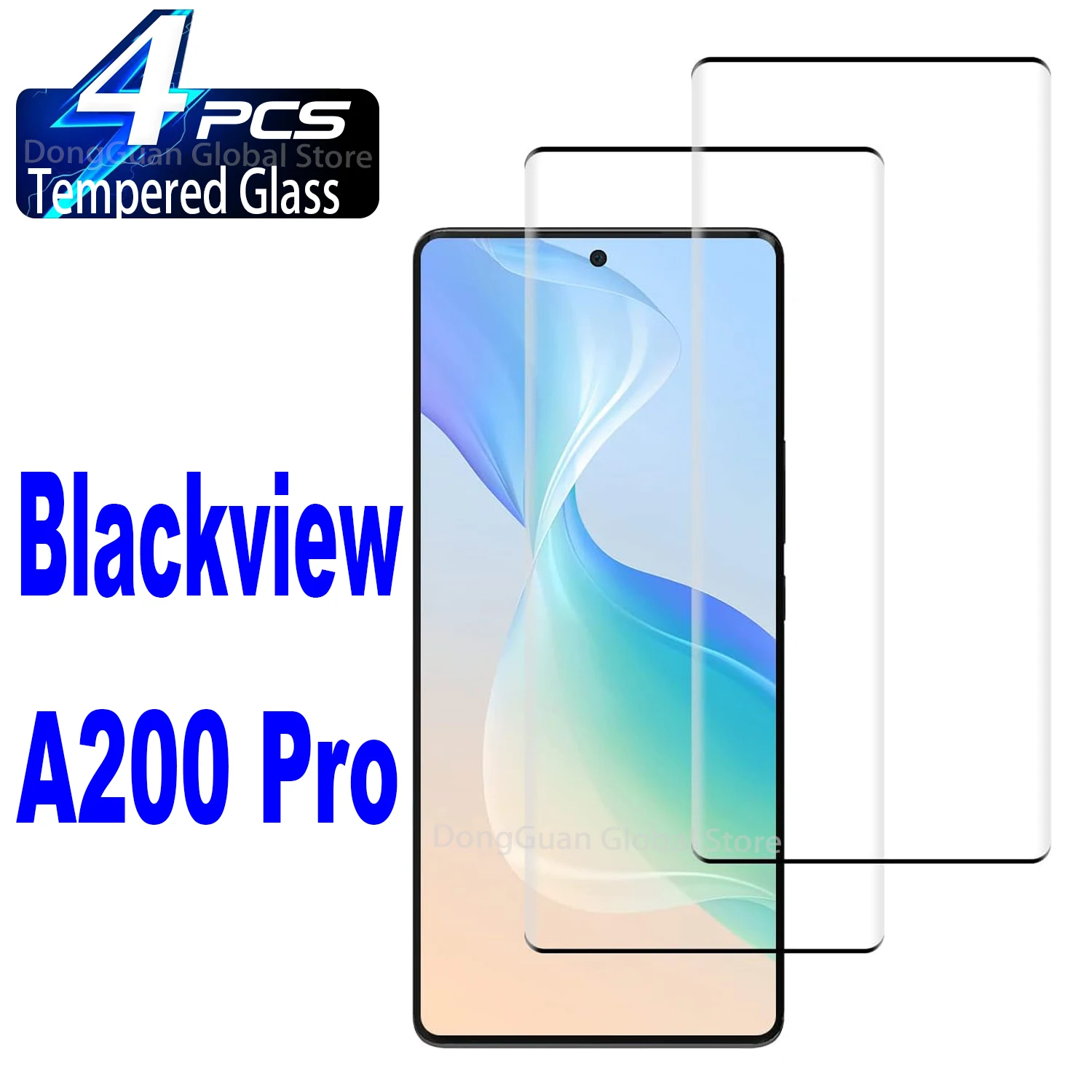 1/4Pcs 3D Tempered Glass For Blackview A200 Pro Screen Protector Glass Film