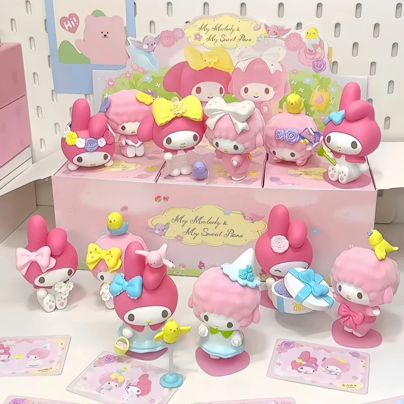 

Funism My Melody My Sweet Piano Bird Adventures Series Blind Mystery Box Kawaii Figurines Home Decor Desktop Ornaments Kids Gift