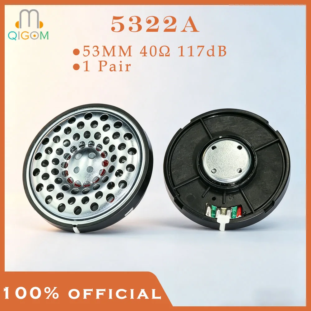 

QIGOM HIFI Headphone Driver 53MM 40Ω 117dB, Tri-frequency Equalization, with Steel Mesh, Headset DIY Accessories 5322A 1 Pair