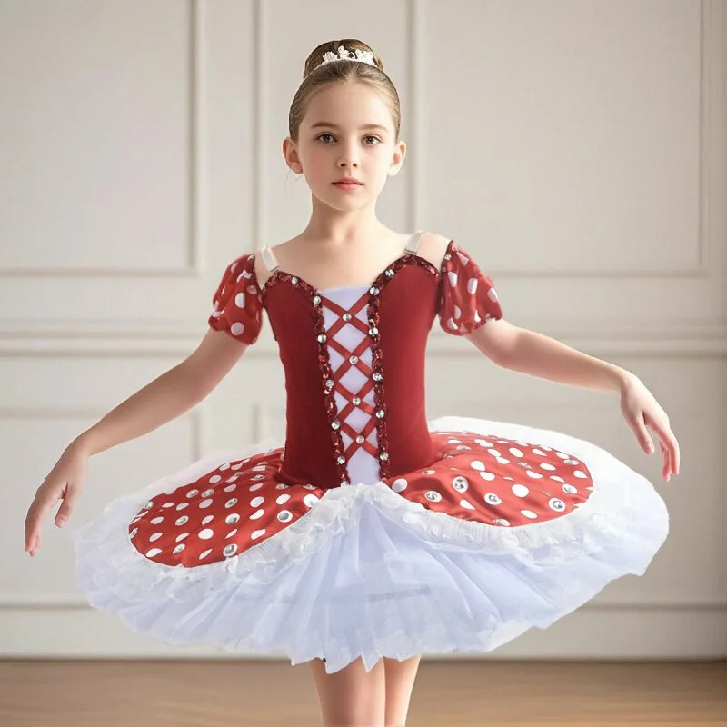 Robe Tutu de Ballet rouge pour filles justaucorps de gymnastique longues robes de Ballet blanches Costume de danse de princesse ballerine robe d'anniversaire