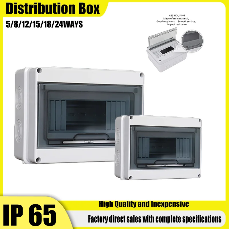 HL Series Distribution Box Outdoor Electrical IP65 Waterproof Junction Box 2/5/8/12/15/18/24 Way PC Plastic Waterproof Distribut