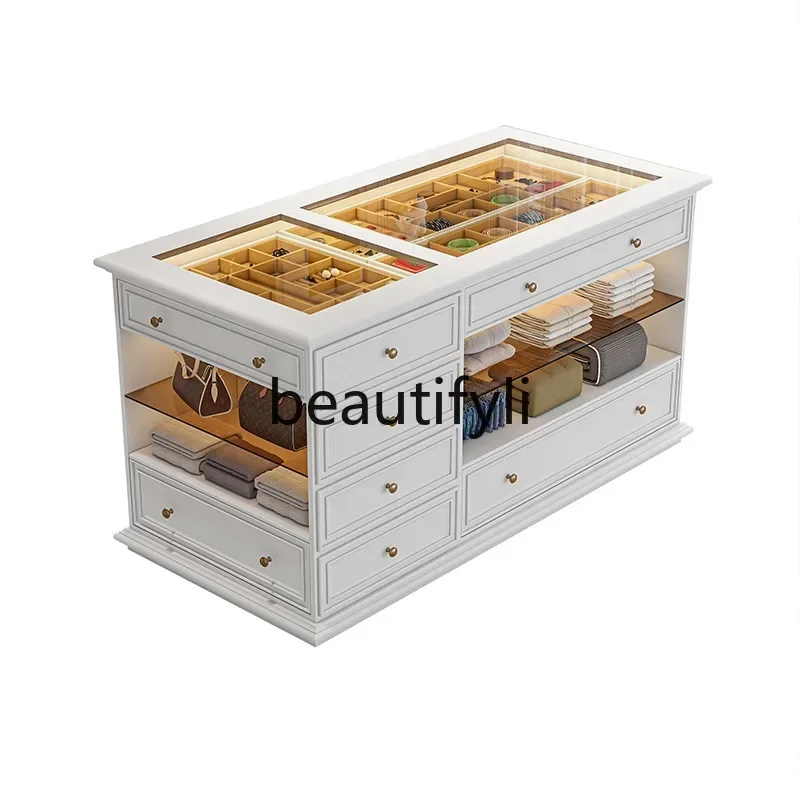 

Cloakroom Island Cabinet Jewelry Display Cabinet European Style Storage Chest Integrated High-end