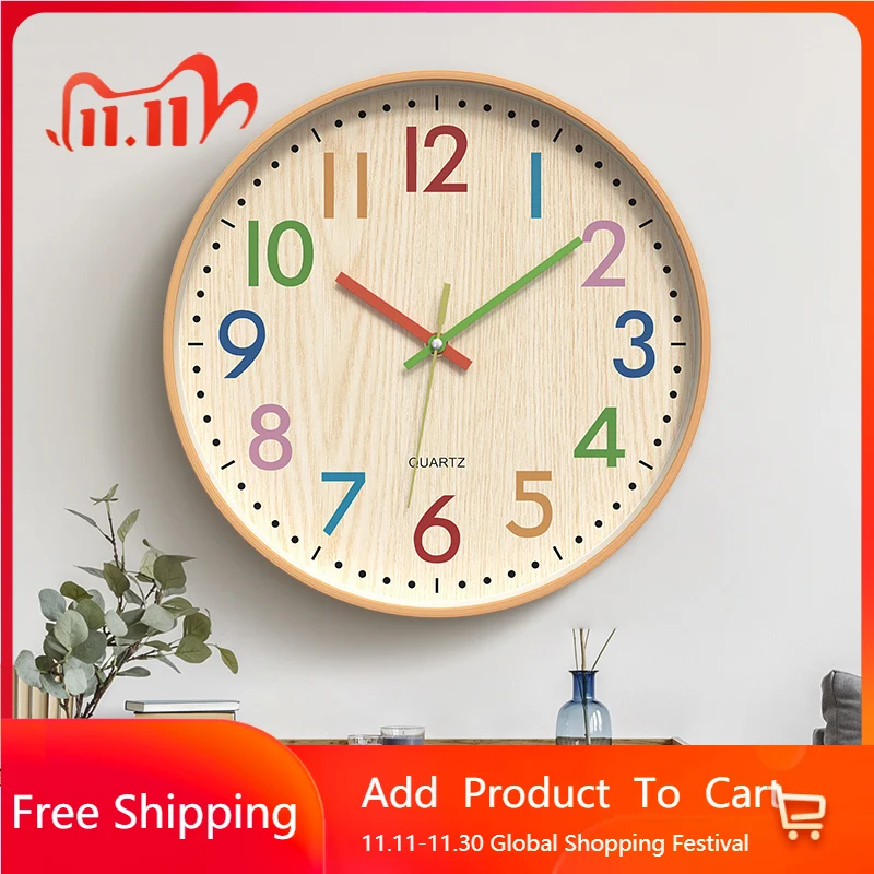 

Fashion Silent Wall Clocks Creative Round Vintage Aesthetic Design Clock Wall Living Room Creative Reloj De Pared Decoration