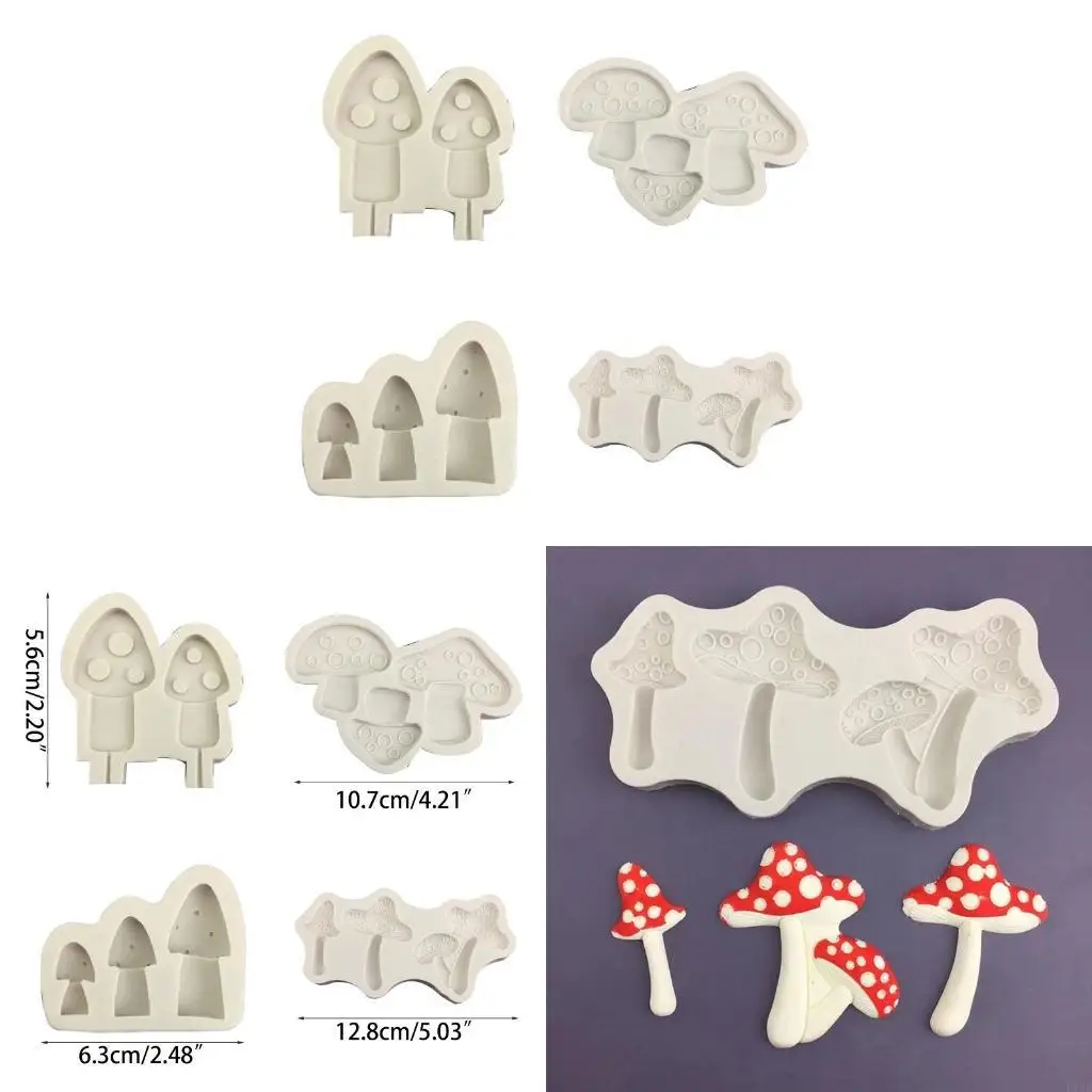 F19B Cake Decoration Fondant Mold Baking Tools Mushroom Shaped Gift for Baking Lover