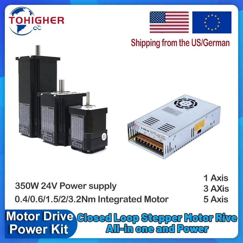 Nema17 Nema23 Stappenmotor Driver Vermogen 350W Kit Geïntegreerde Closed-loop Motor Driver 42mm 57mm Stappenmotor DC24-48V Servo Encoder