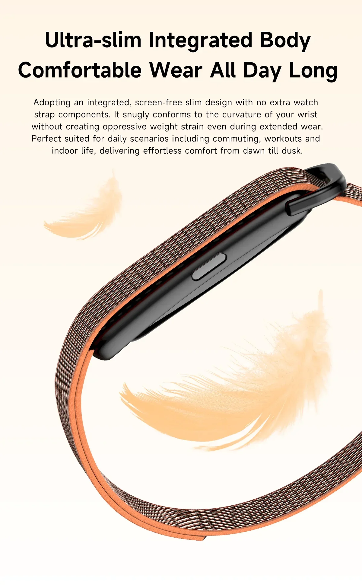 VWAR AIR Bildschirmloses Smart-Band Fitness-Tracker KI-Gesundheitsanalyse Blutsauerstoff 10m Wasserdicht 176 Sportarten Ultra-Leichtes Smart-Band – Detail 3