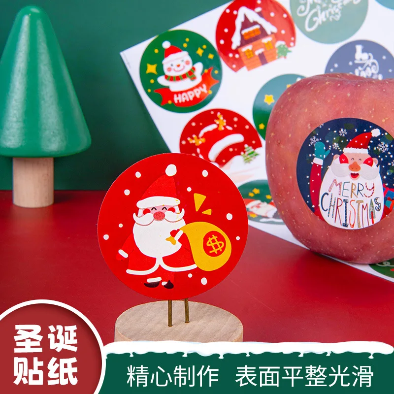 3 Sheets Christmas Countdown Stickers Sealing Labels For Baking Packing Greeting Cards Envelopes Gift Tag DIY Round