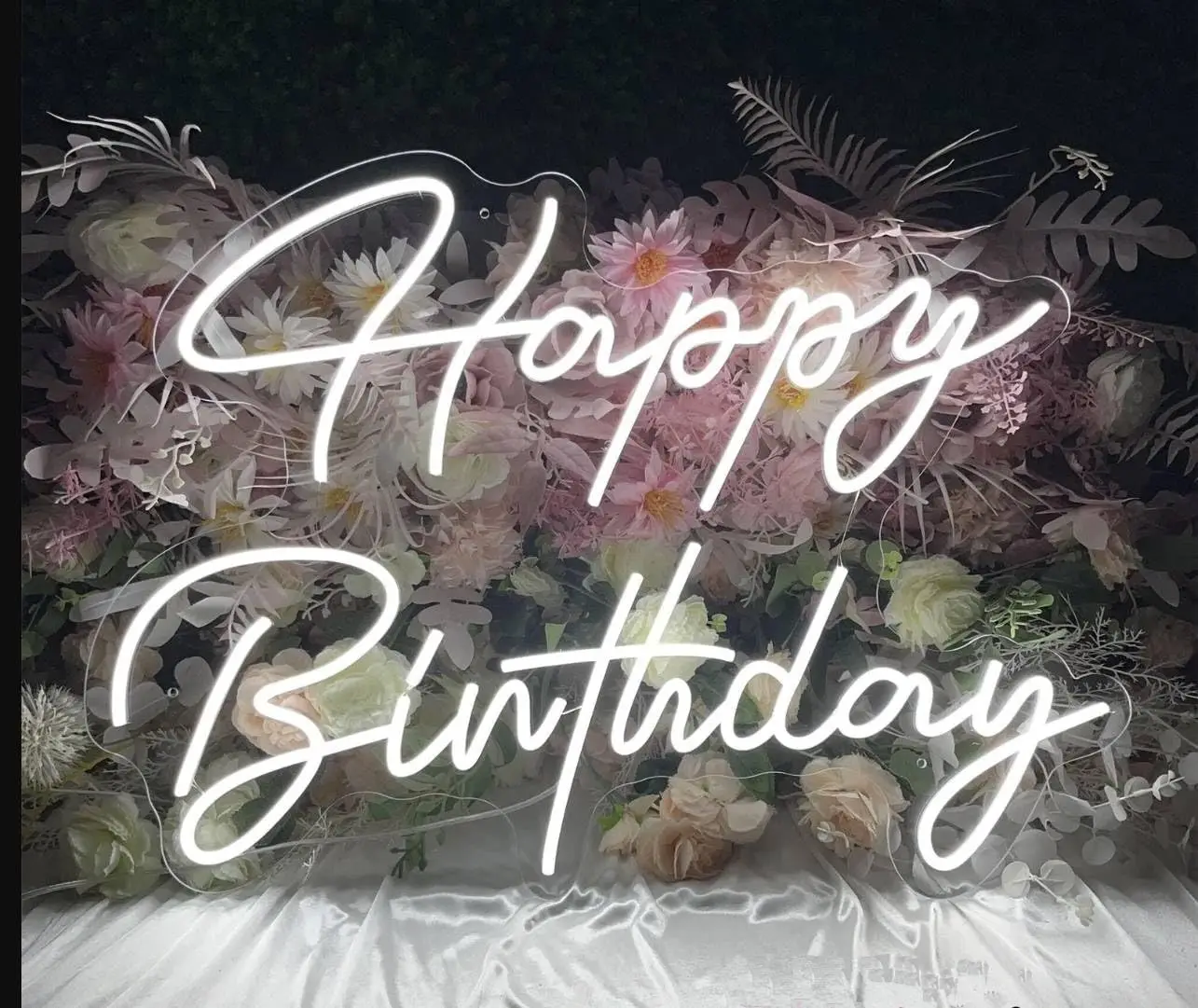 

Happy Birthday Neon Light Sign Dimmable Wedding Party Neon Sign for Birthday Cake Table Anniversary Celebration Room Decor Gifts