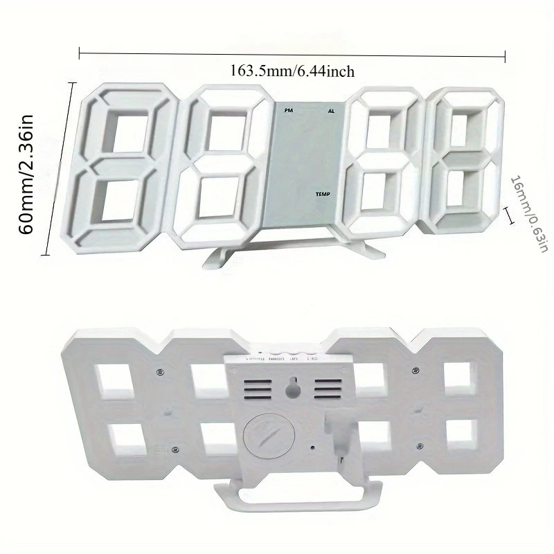 3D Digital Alarm Clock Wall mounted Desktop Creative LED Electronic Clock High end Decorative Clock for Living Room