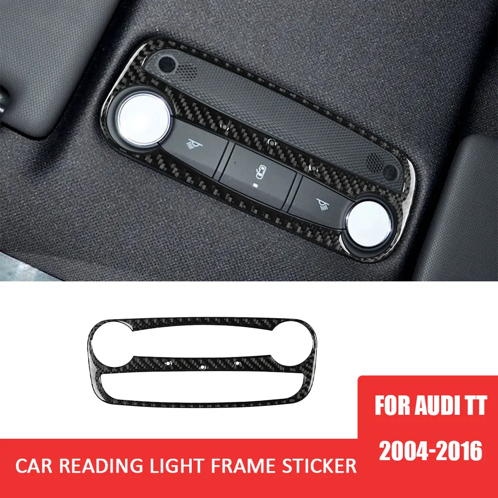 

Car Front Overhead Console Reading Light Frame Sticker Carbon Fiber Decal for Audi TT 2006-2014 Auto Interior Accessories