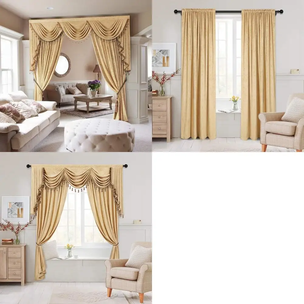 

Элегантные двусторонние шторы из шенилла, 52x96 дюймов, 2 панели, подходят для гостиной и спальни