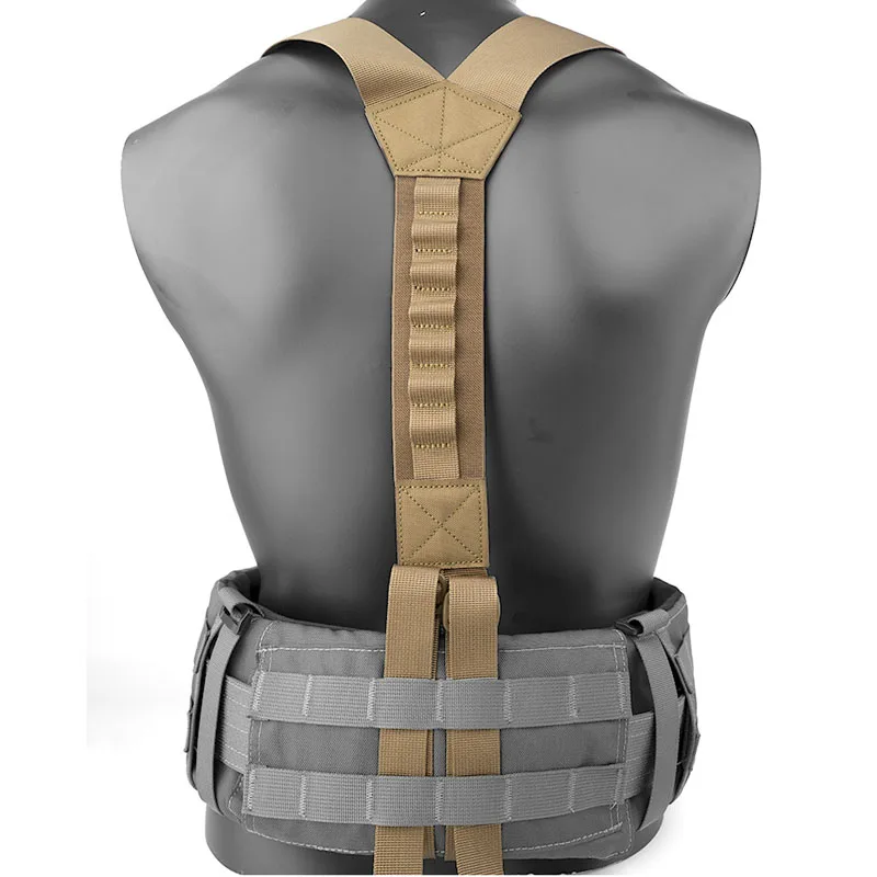 Outdoor Molle Shoulder Strap Heavy Duty Waist Belt Y-type Suspenders Waist Seal Strap Braces Function Harness