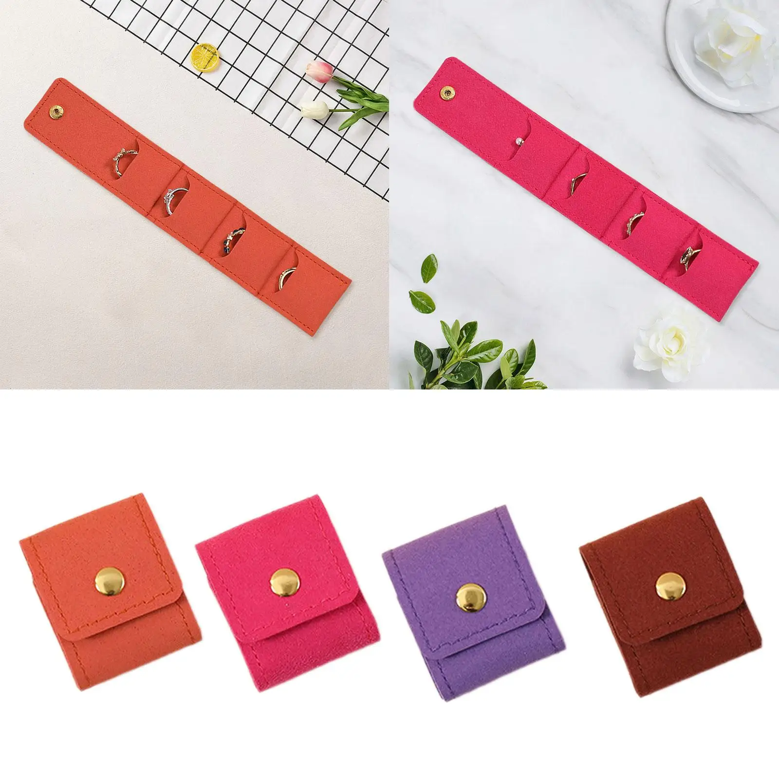 

3Pcs Mini Jewelry Travel Case Packaging Jewelry Pouch Small Jewelry Bag Ring Box for Holidays Wedding Hotel Party Bracelet