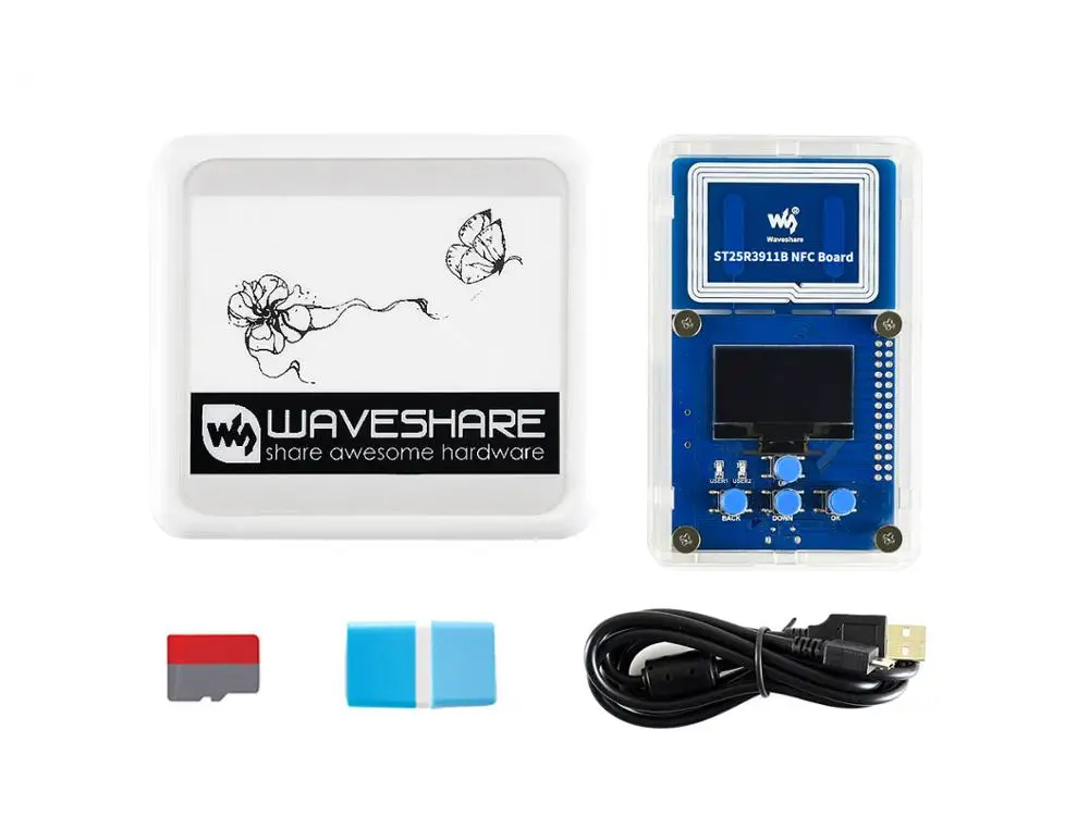 Waveshare 4.2 Inch Nfc-Aangedreven E-Papier Evaluatie Kit, Draadloze Aandrijven & Data Transfer