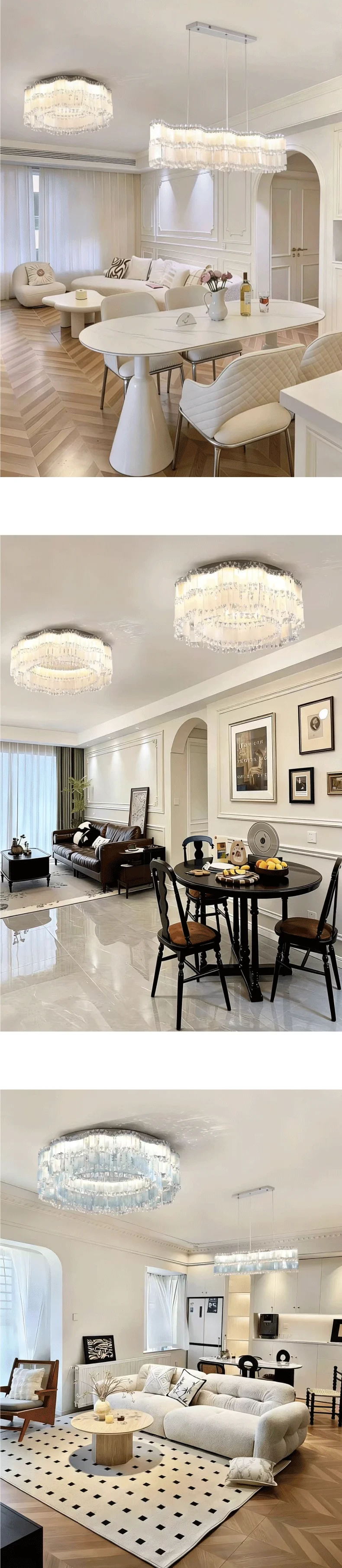 Shell LED E14 Ceiling Lights Crystal Luminaires
