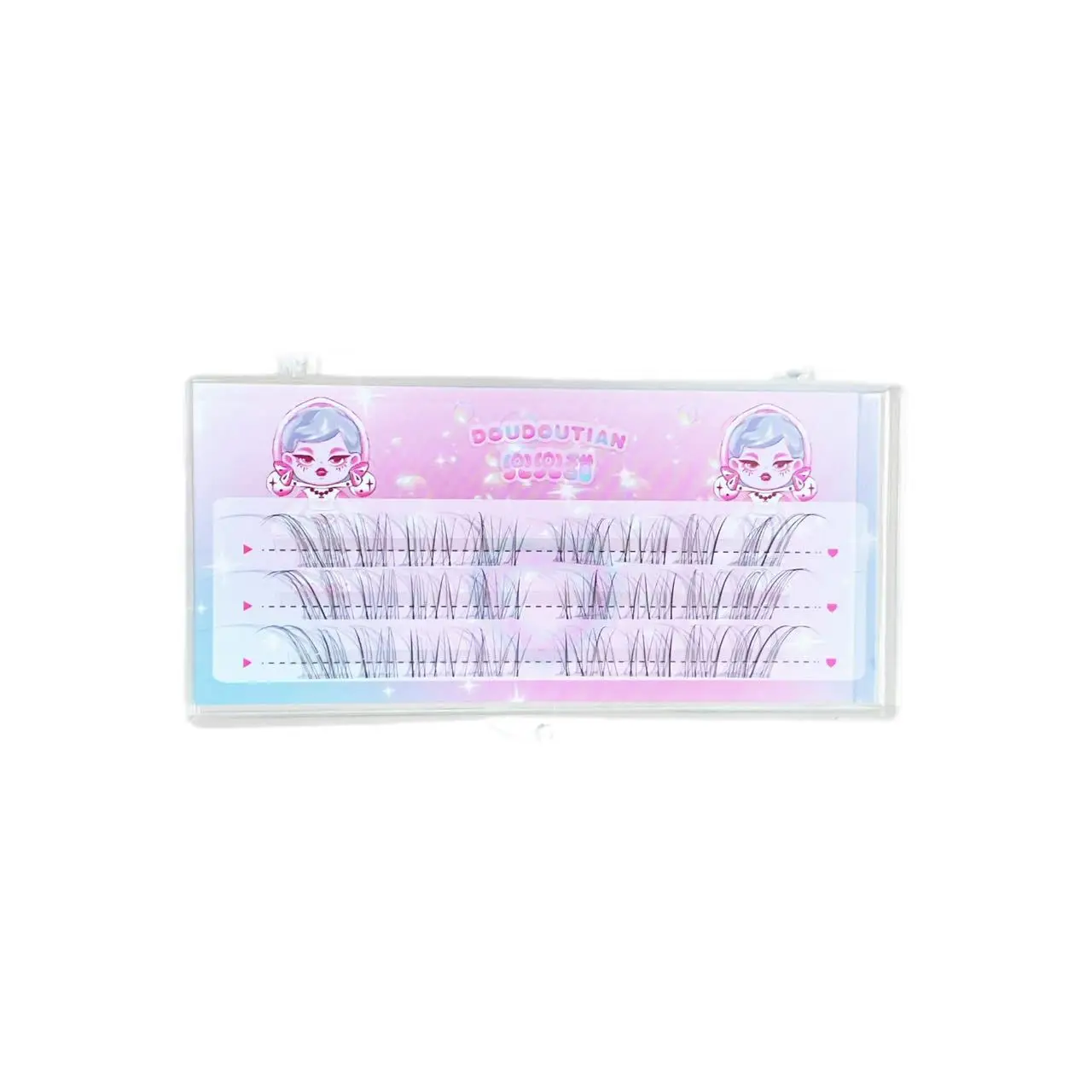 80 กลุ่ม Fox สไตล์มังงะขนตาปลอมธรรมชาติยาวและหนาหนาแน่น C ม้วนขนตาปลอมเดี่ยว Cluster Wild Lashes แต่งหน้า