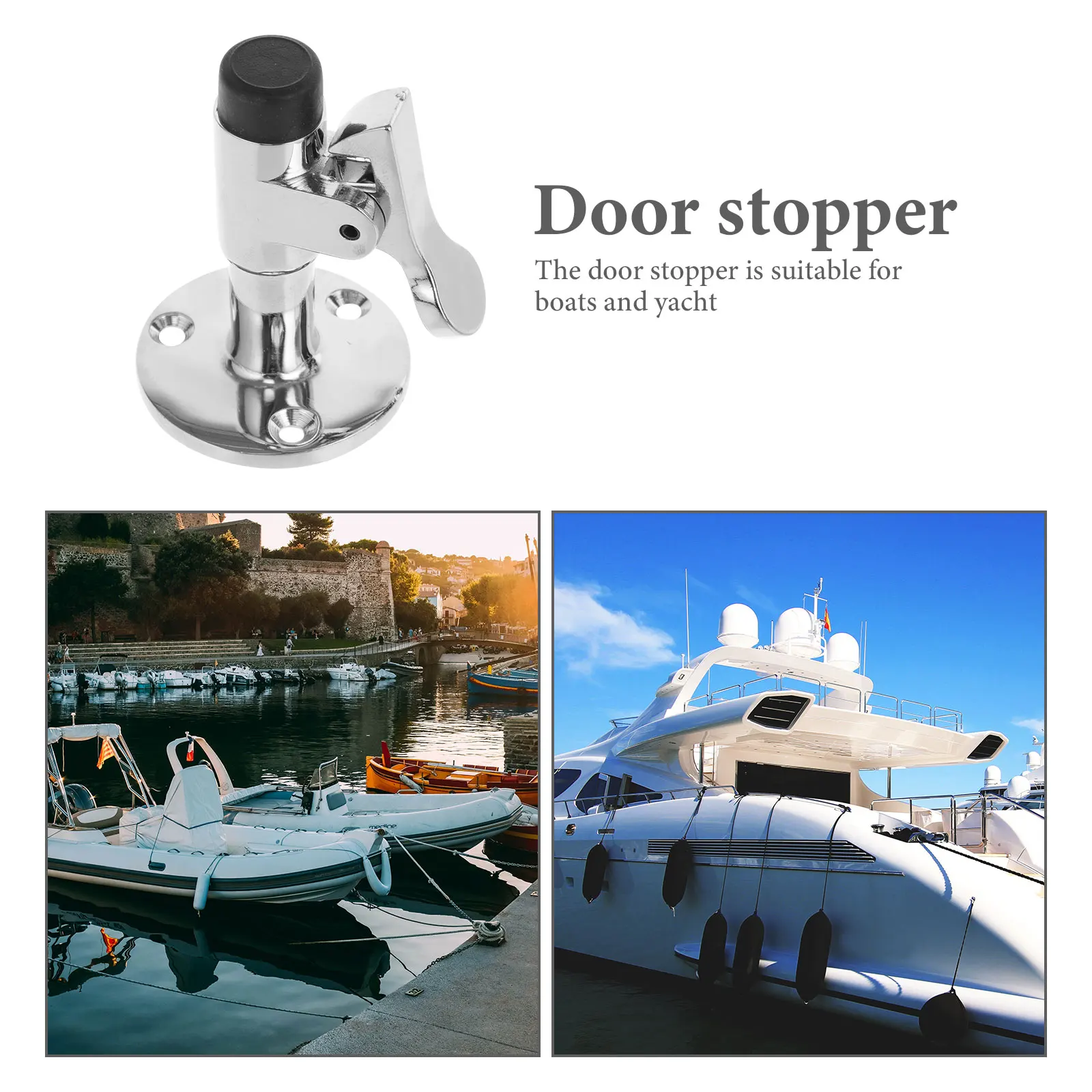 

Stainless Steel Marine Door Stopper Polished Catch for Boat Yacht Sturdy Holder Windproof Ensures Stability Safety Easy