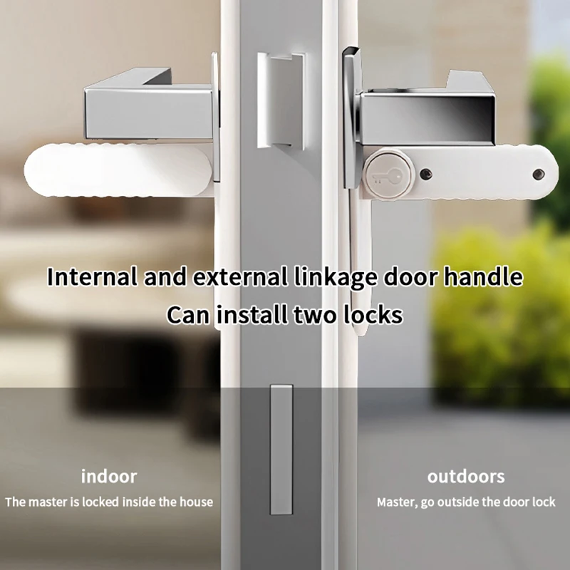 معدات الحماية أقفال سلامة الطفل البلاستيك ذاتية اللصق أقفال مقبض الباب لا ثقب متعددة الأغراض حامي أمن الأطفال #1