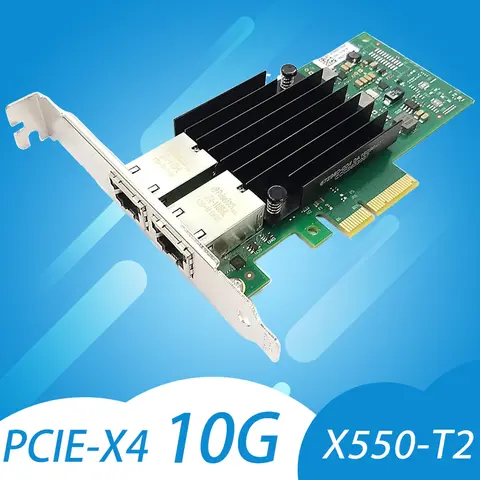 Dual Port 10GbE RJ-45 PCI-Express X4 Gigabit Ethernet Server Adapter Network Interface Controller Card Compare to Intel X550-T2