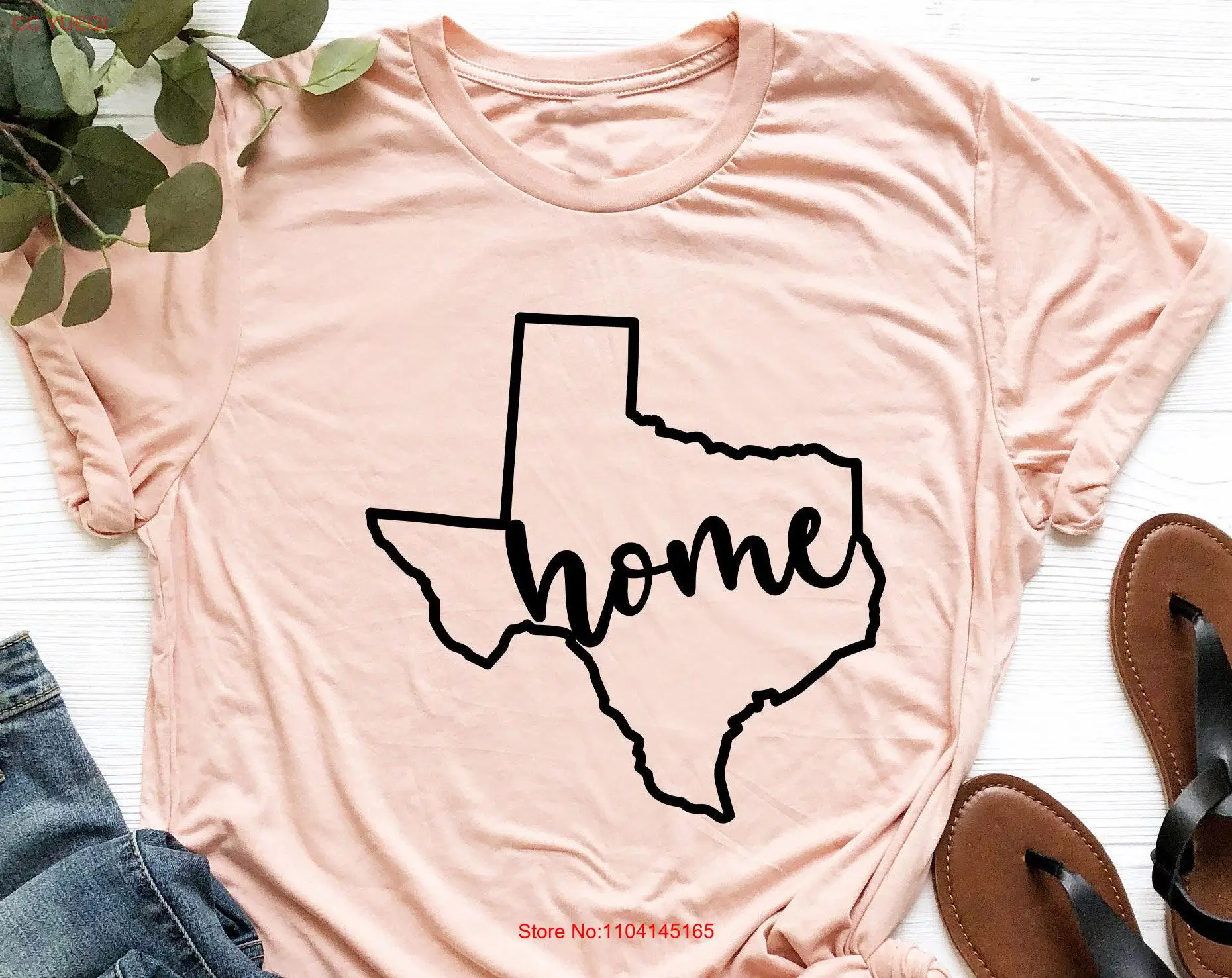 Футболка Texas Home State «Где я из карты» Силуэт с длинными или короткими рукавами