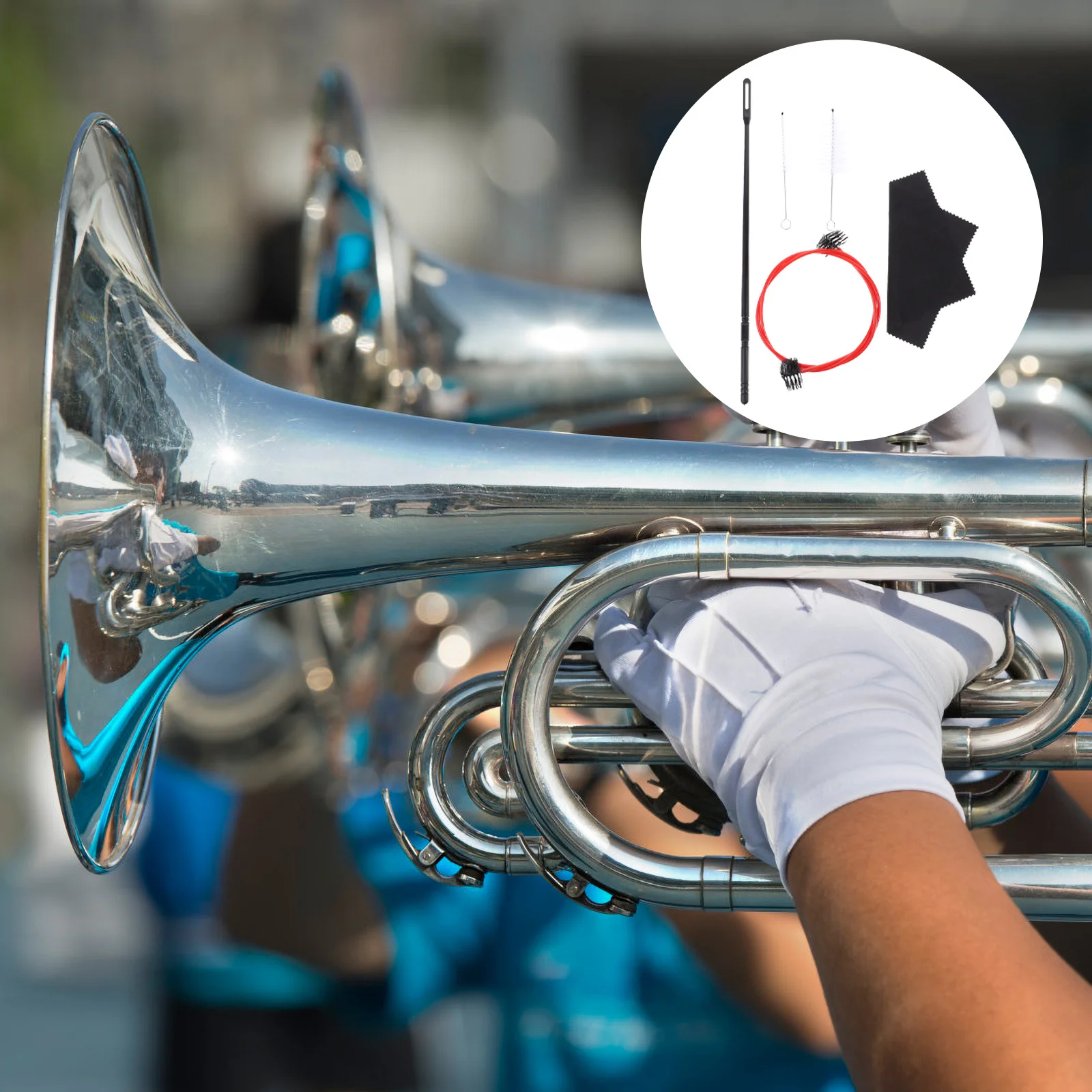 1 مجموعة 1 مجموعة طقم تنظيف البوق فرشاة مرنة لأداة العناية بالبوق مستلزمات تنظيف البوق ملحقات الأدوات الموسيقية #6