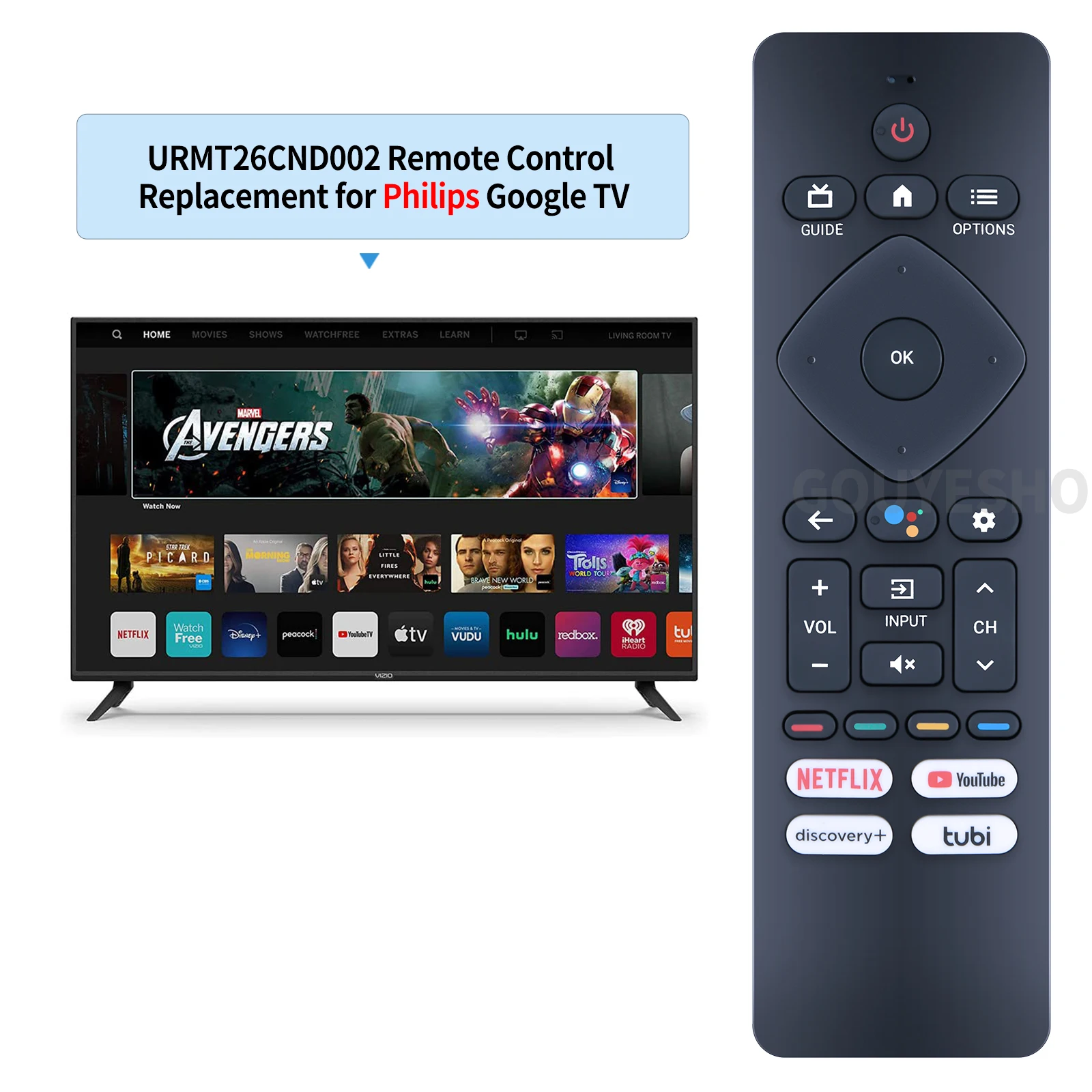 New Voice Remote Control URMT26CND002 43PUL7672/F7 43PUL7652/F7 50PUL7552/F7 For Philips 4K Ultra HD Android Smart LED TV