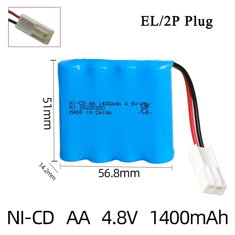 4.8V 1400mAh RC Auto Batterij Vrachtwagens Speelgoed Oplaadbare Batterijen AA NI-CD Batterij Voor Rc Speelgoed Auto's Tanks Robots Guns Boten