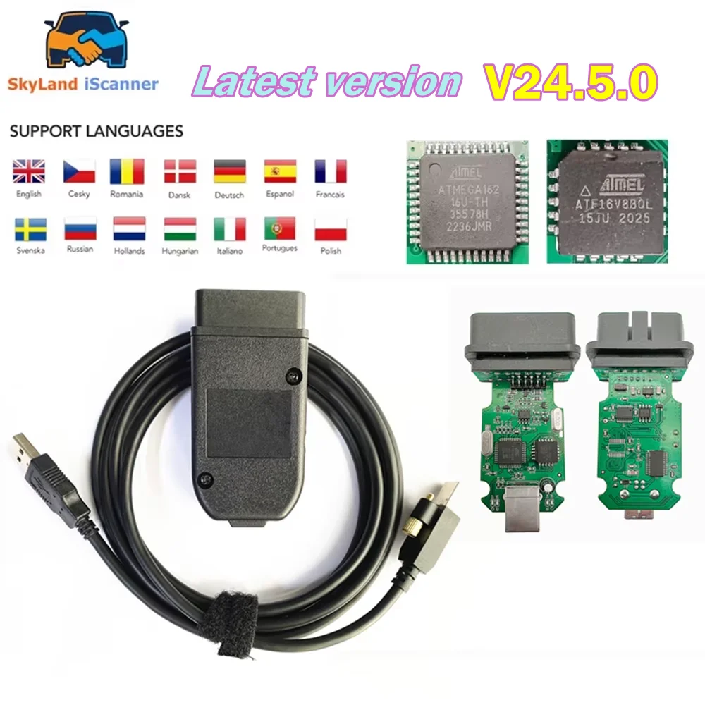 

Новый диагностический сканер Vag HEX V2 2026 года с интерфейсом ATMEGA162+ATF16V8BOL OBD2, поддержка нескольких языков, суперпрактичный, для VW/AUDI/Skoda