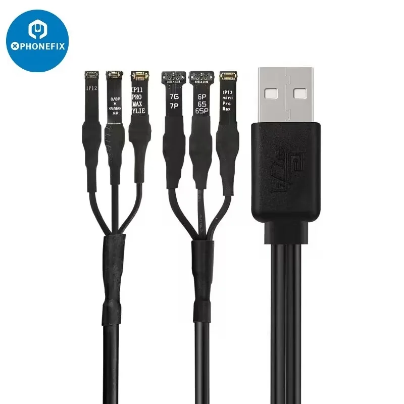 WYLIE Boot Line Cable de fuente de alimentación CC, reparación de placa base, Cable de alimentación 3A 1To2, Cable USB (6 Interfaces) para iPhone 6S-15 Pro Max