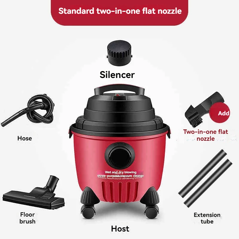 Electric Vacuum Cleaner High-power Bucket Dry Wet Blow Vacuum Cleaner Dusting Machine Household Crevice Cleaners