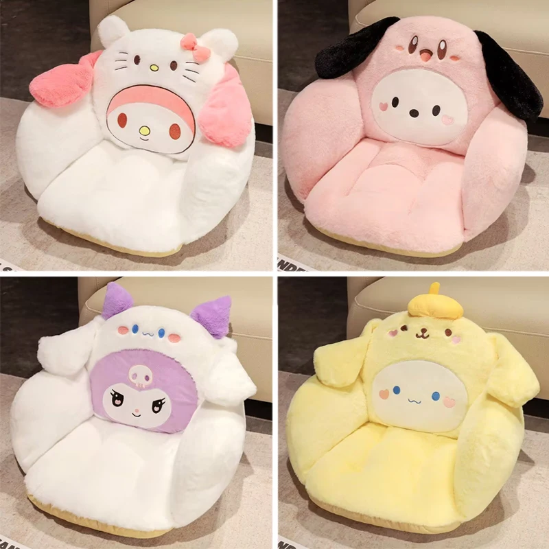 Sanrio Warm Cushion Cartoon Hellokitty Cinnamoroll Waist Backrest Integrated Half Surrounding Chair Cushion Student Fart Cushion