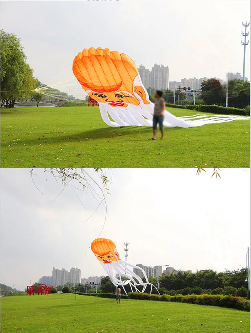 Chinesischer traditioneller Langlebigkeitsdrachen, fliegende Oktopus-Drachen, fliegender weicher Drachen, begehbare Himmelsdrachen für Erwachsene, riesiger Drachen, Strandwind, Papagei