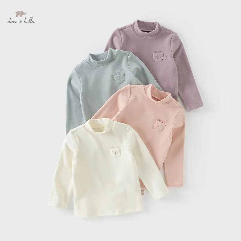Dave Bella Children T-shirts Girls Boys 2024 New Autumn Winter Comfortable Casual Fashion Base Layers  DB4243469