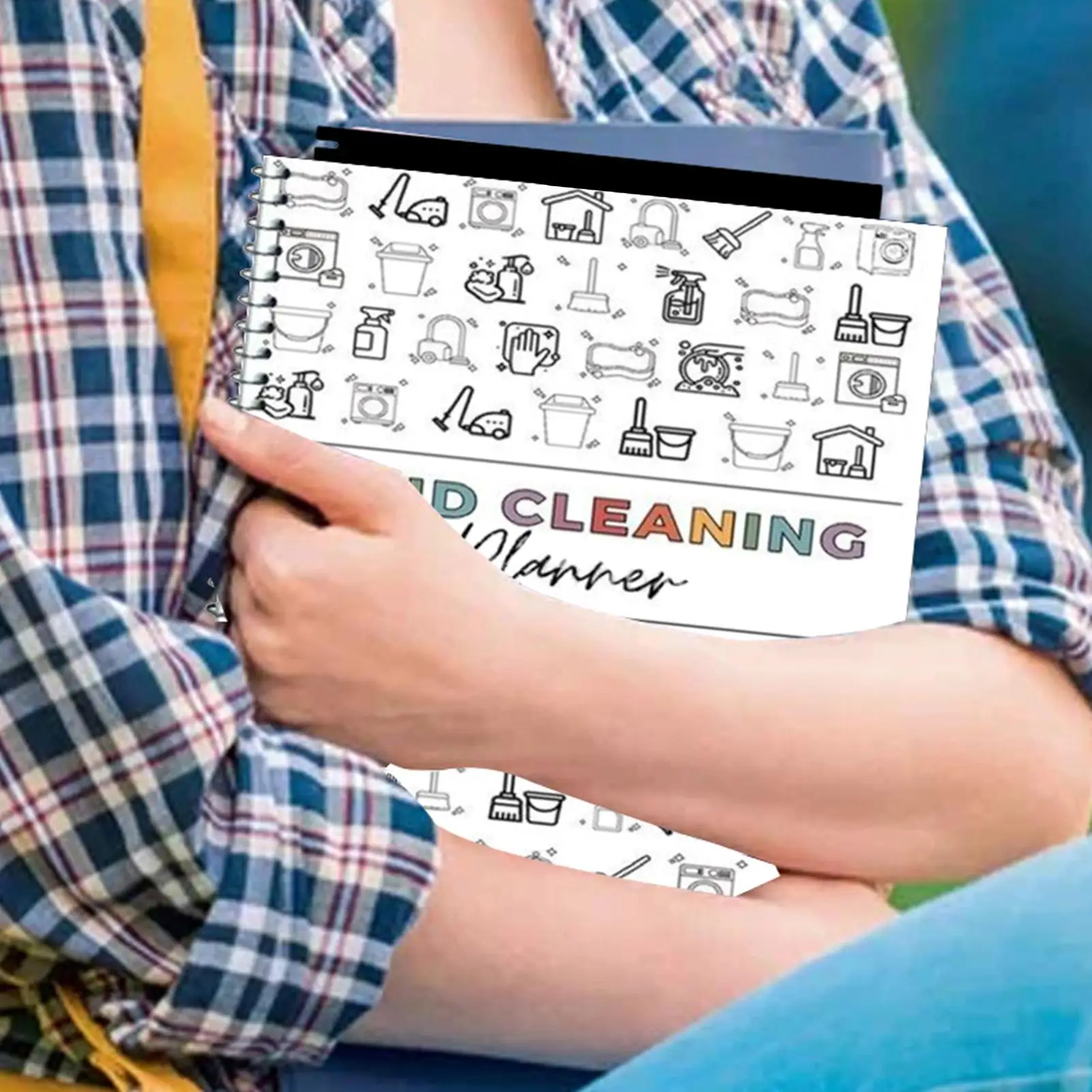 دفتر ملاحظات لتنظيف مخطط التنظيف، دفتر ملاحظات منظم للتدبير المنزلي الأسبوعي وال يوميًا لأفراد الأسرة والكبار