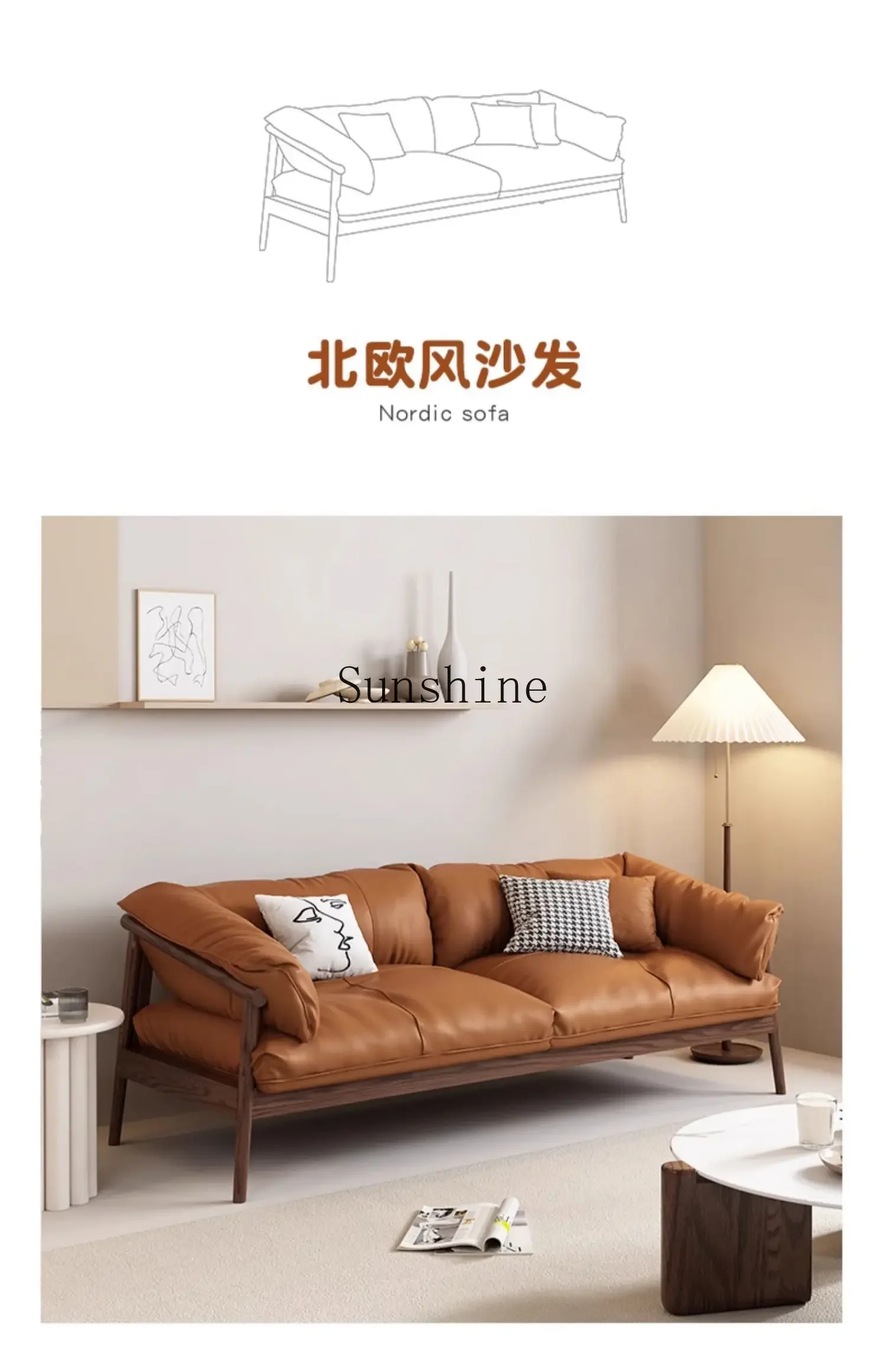 Modern technology cloth sofa three-person small apartment living room practical