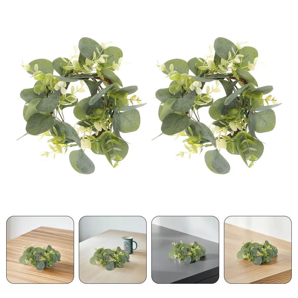 

3Pcs Artificial Eucalyptus Leaf Wreaths Realistic Greenery Door Wreaths for Cabinets Front Door All Season Home Decor