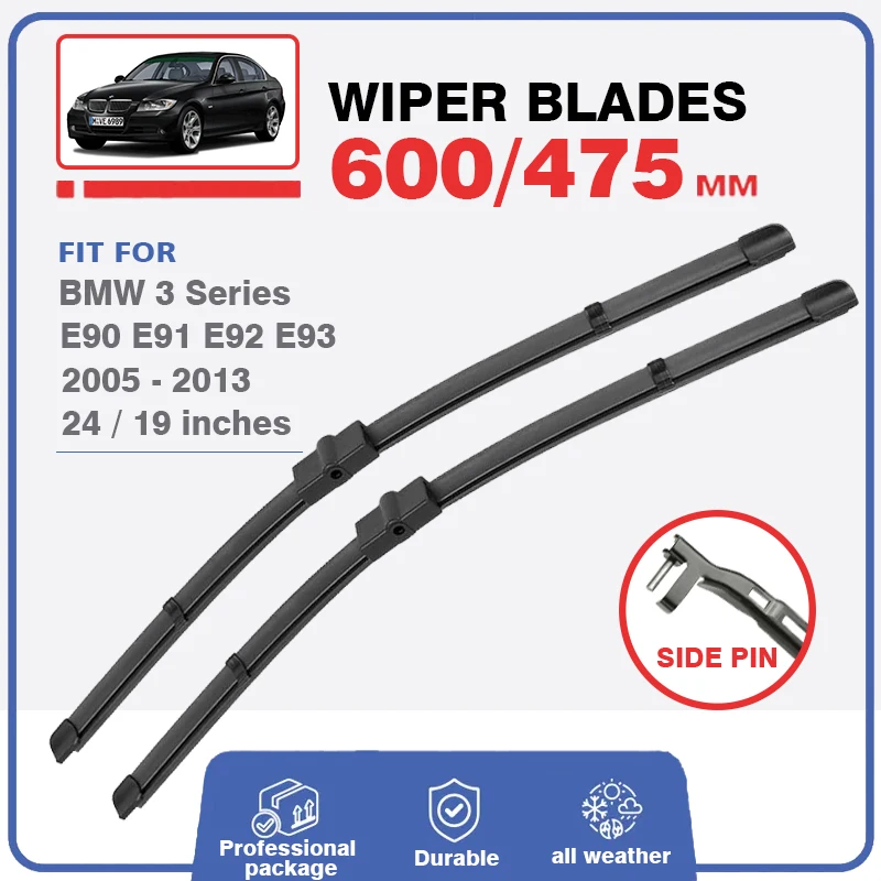 Front Car Windscreen Rubber Windshield Wiper Blades For BMW 3 Series E90 E91 E92 E93 320d 318i 318d 335i 320i 330d 328i 330i 2Pc