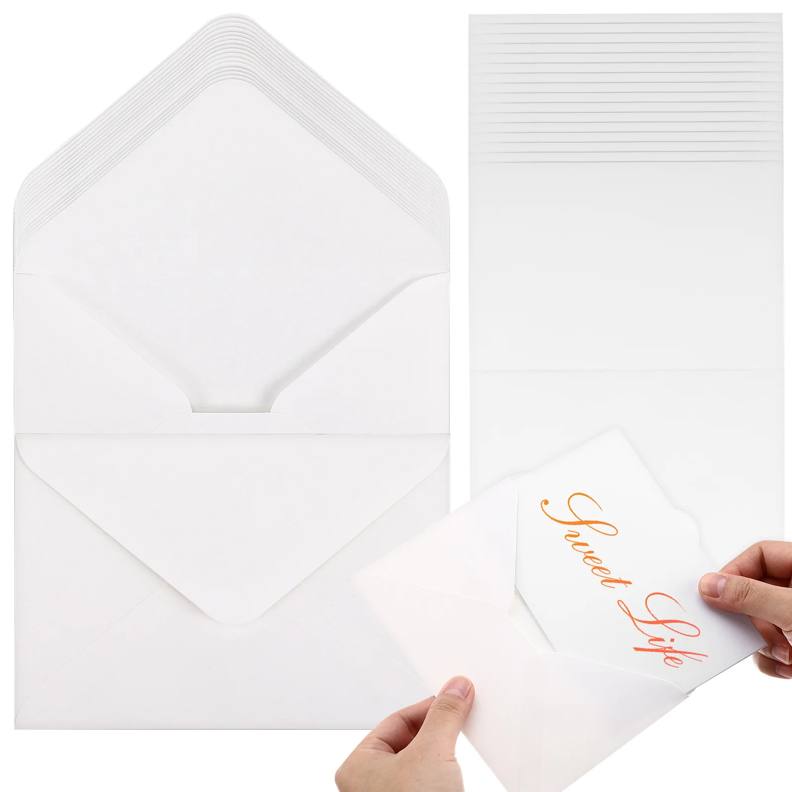 

50 Sets Blank Greeting Cards Colorful Offset Paper Envelope and Envelopes European Style