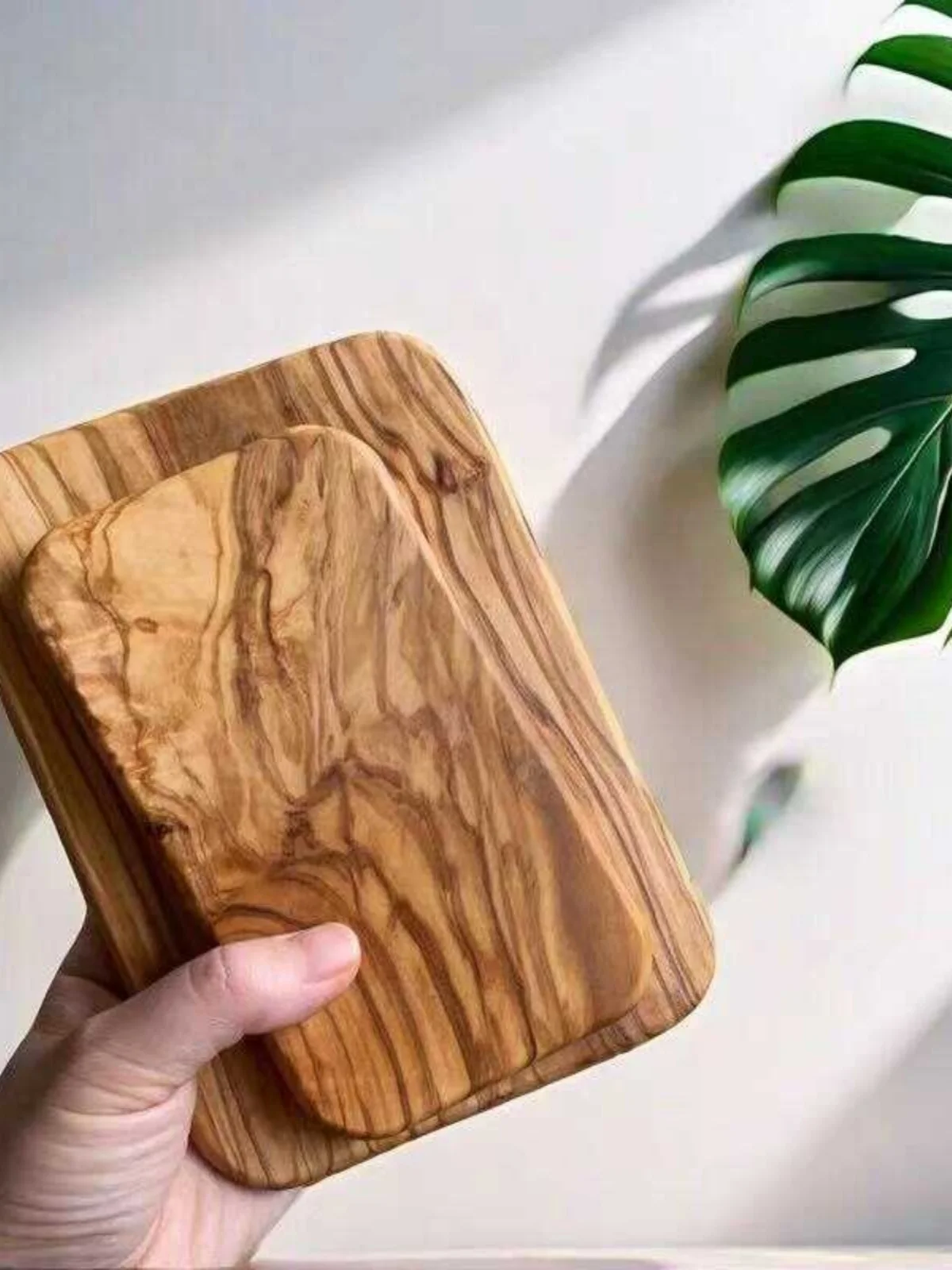Tabla de Cortar de Madera de Olivo para Exteriores, Caja de Almuerzo, Tabla para Frutas, Sin Pintar, Sin Encerar, Herramienta de Cocina de Madera