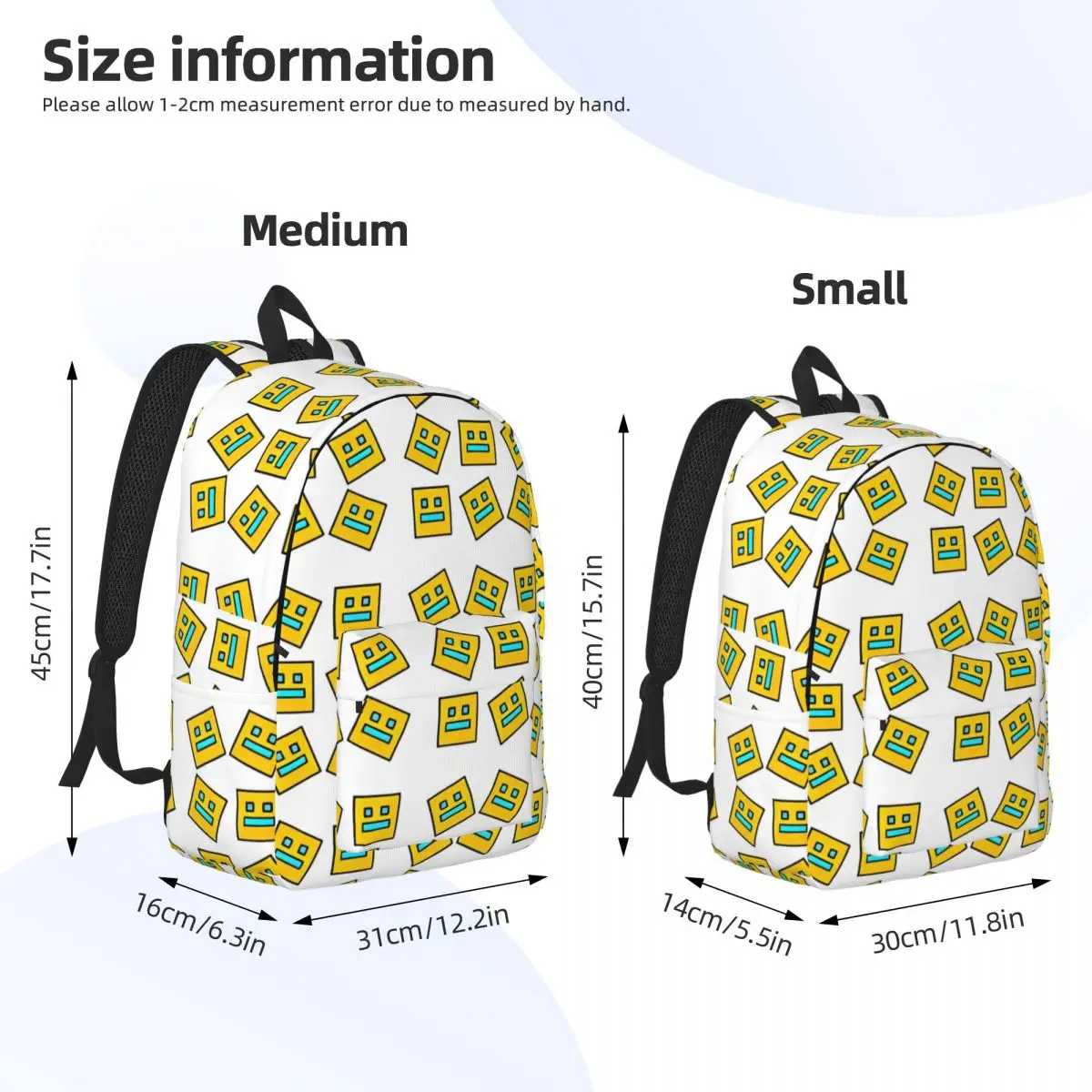 Geometry Dash Video Game Lover Backpack for Boy Girl Kids Student School Bookbag Daypack Preschool Primary Bag Hiking