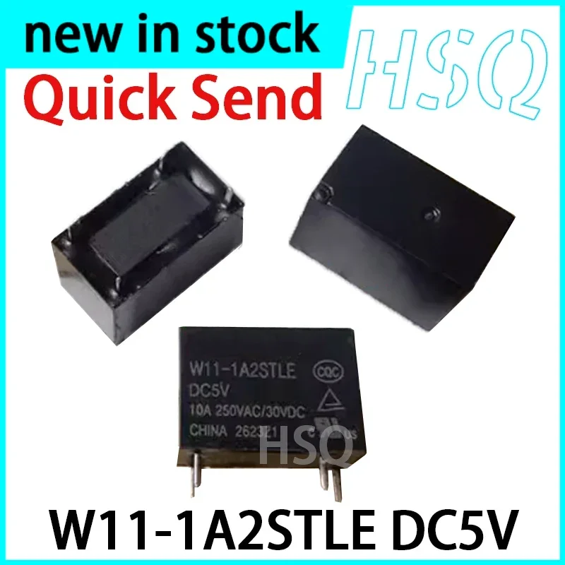 5PCS  New W11-1A2STLE DC5V 4-pin 10A Set of Normally Open Relays