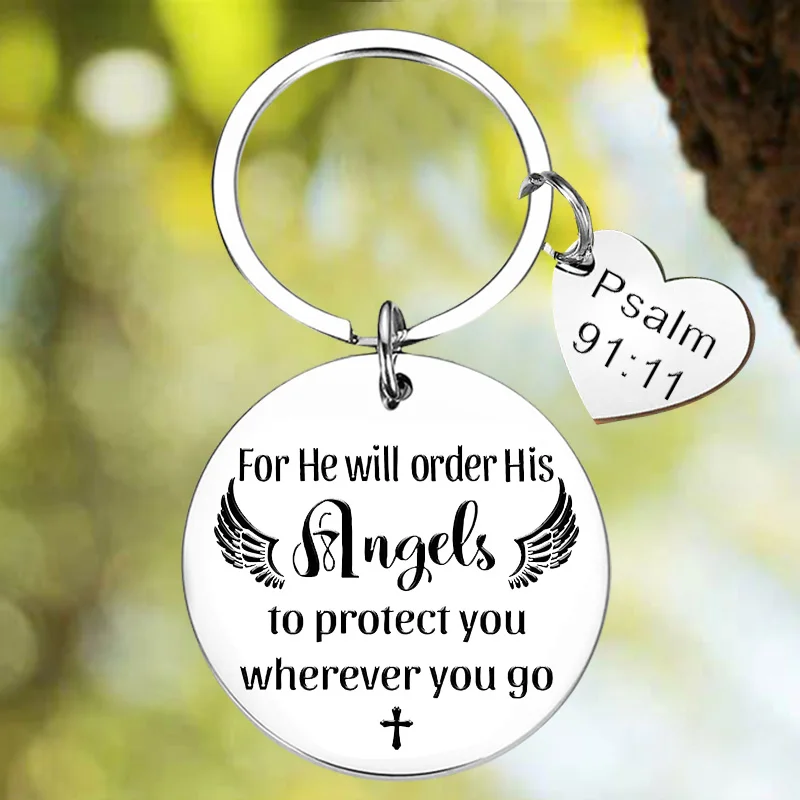 New Christian Gifts Keychain Pendant Religious Inspirational Bible Verse Faith Key Chain Husband Son Prayer Christian